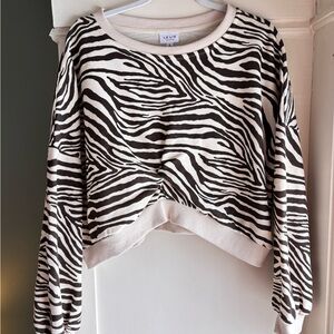Brown Zebra Sweater Top (size small)